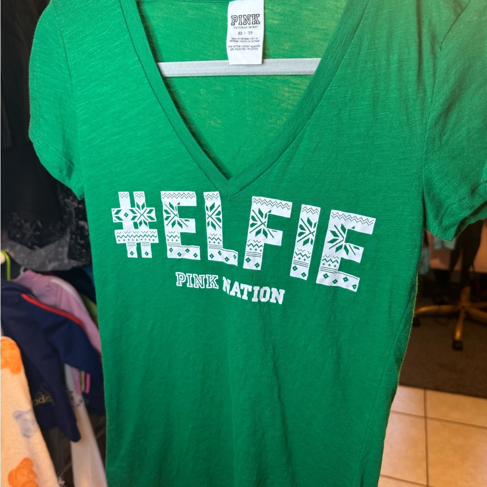 PINK Victoria's Secret Nation Green T-Shirt